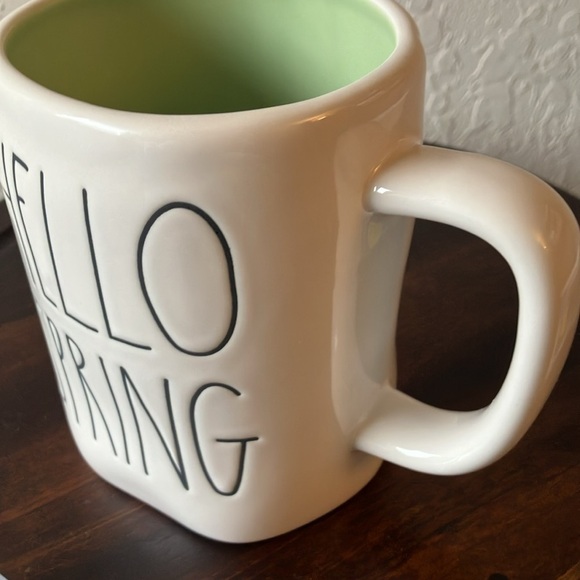 Rae Dunn: White with Pastel Green inside- Hello Spring- Coffee/Tea Mug - Picture 8 of 16
